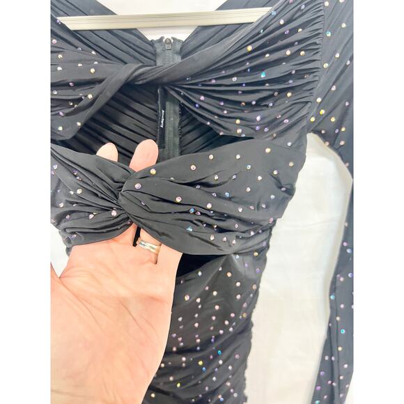 NWOT Alex Perry Embellished Cutout Bodycon Minidress & Leggings Black 8 UK /US 4 - Picture 5 of 12